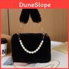 Modern Wooly Tote Bag For Women With Chain Link Detail And Zipper Closure For Casual Outings
