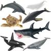 Soft Rubber Marine Animal Model Realistic Great White Shark Blue Whale Turtle Megalodon Duck Toys Collectible Action Figures