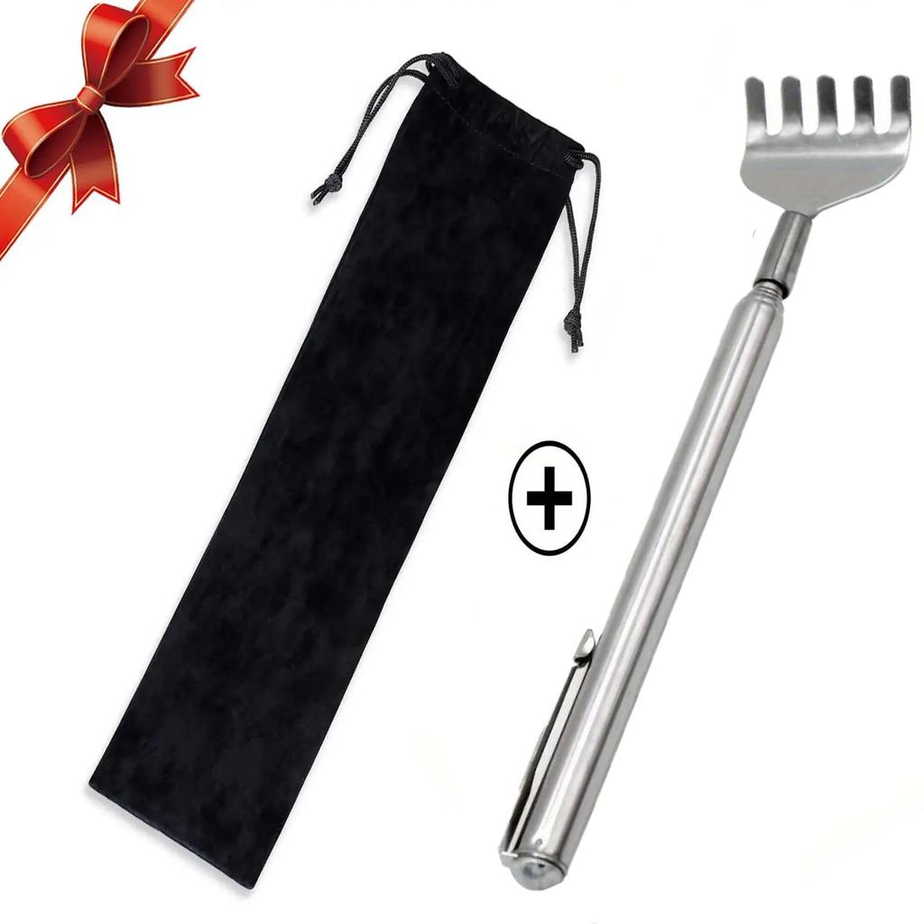 Mini Portable Back Massage Tool – Extendable & Adjustable Stainless Steel Handle for Personal Muscle Relaxation, Compact Design