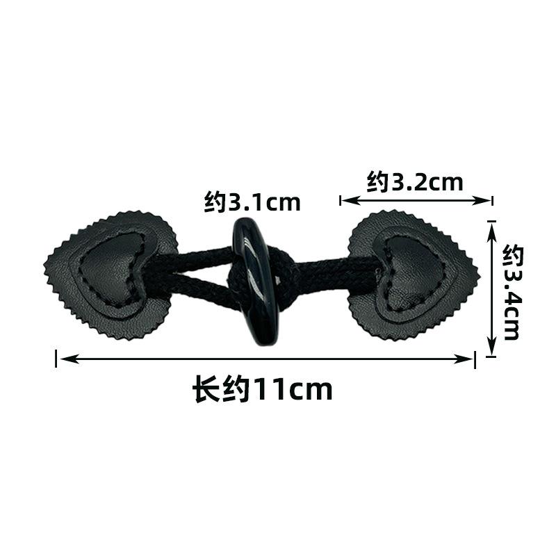 4Pairs Rope Leather Pair Button for Sewing Supplies Coat Sweater Cardigan Belt Buckle Handwork Clothing Decoration