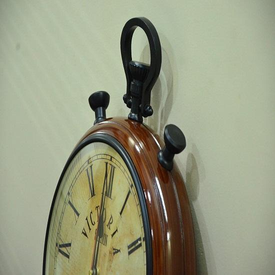 Horloge suspendue en bois et laiton faite à la main pour la décoration de la maison, du bureau 30,48 cm