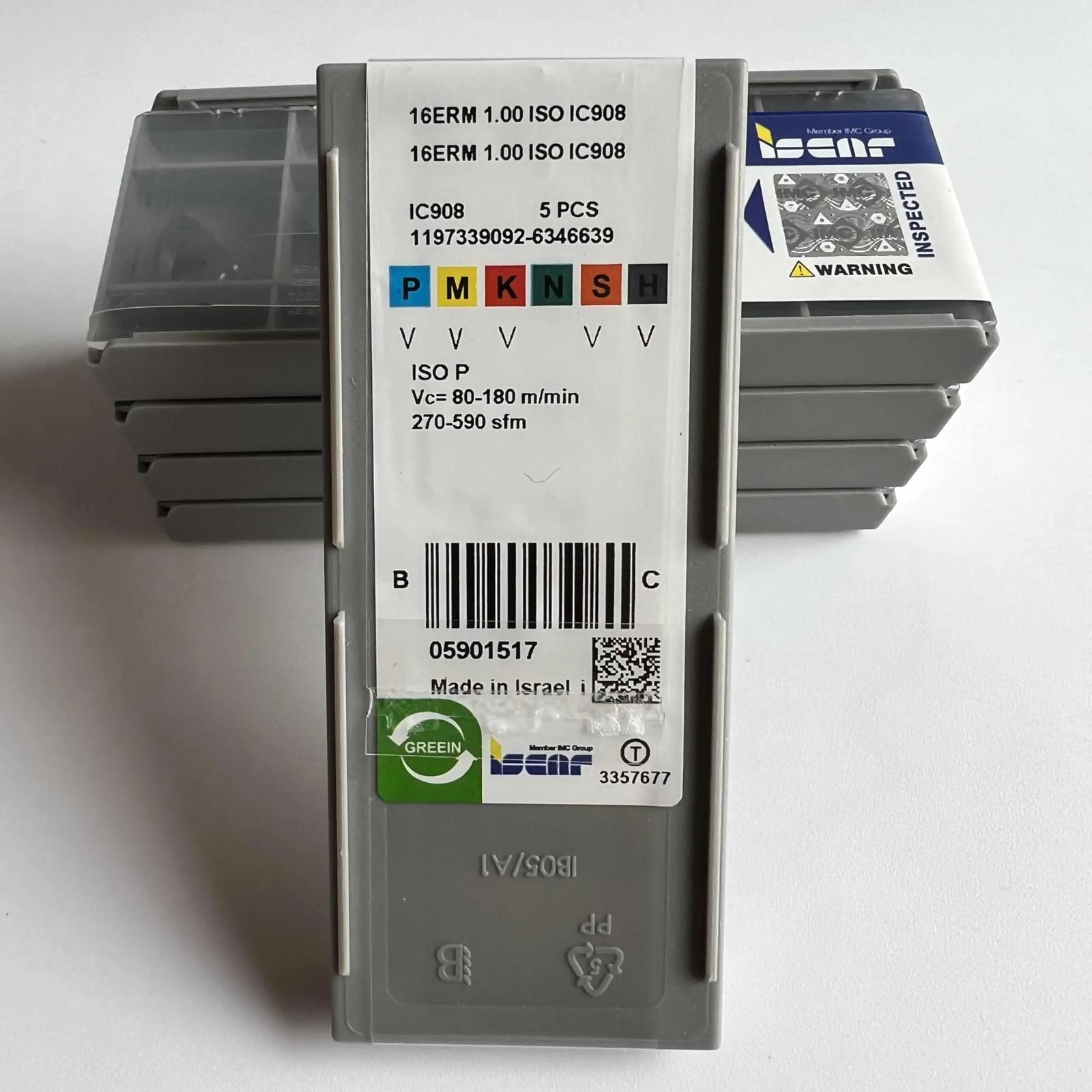 

ISCAR / 16ERM1.00ISO IC908 Industrial indexable carbide inserts 10 Pcs