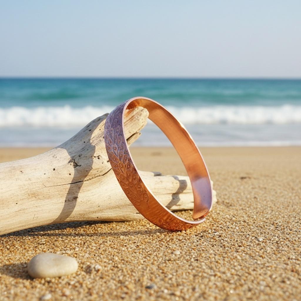 1Women's Pure Copper Bracelet, Cuff Bracelet Suitable for Daily Wear and Party Gifts, Pure Copper Without Coating