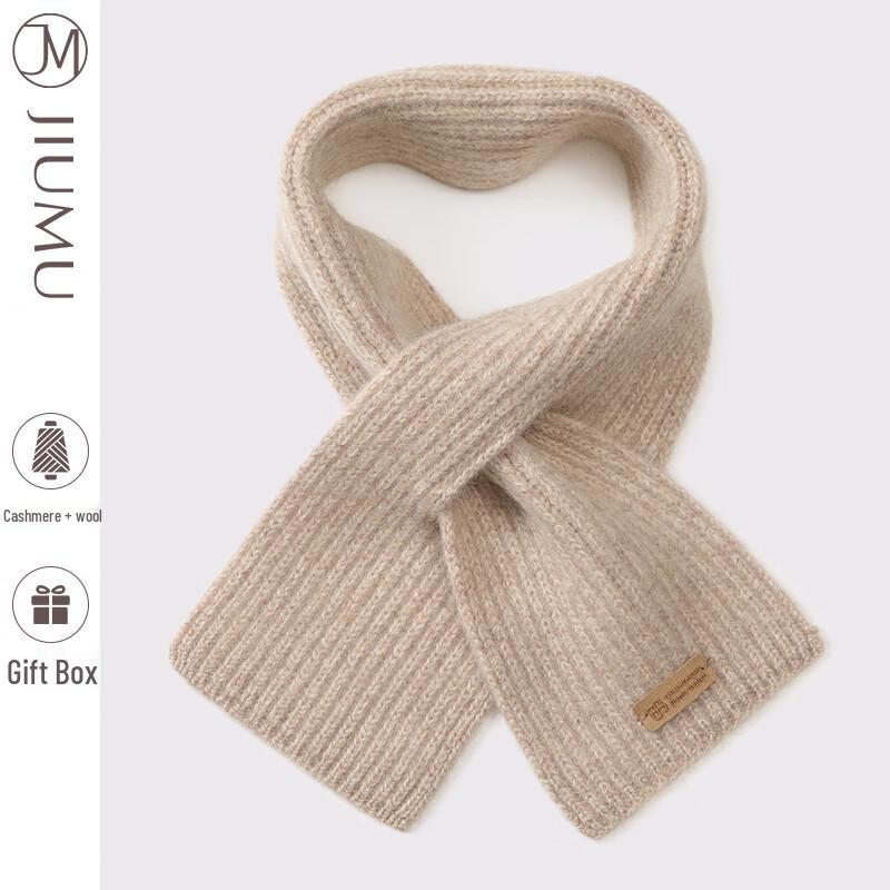 JIUMU Women's Thickened Cross-Over Wool Neck Scarf WH014