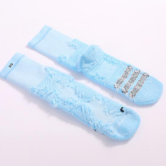 Athletic Crew Socks Stretchy Cushioned Sports Socks Breathable Compression Socks with Non-Slip Soles for Running Basketball Workouts