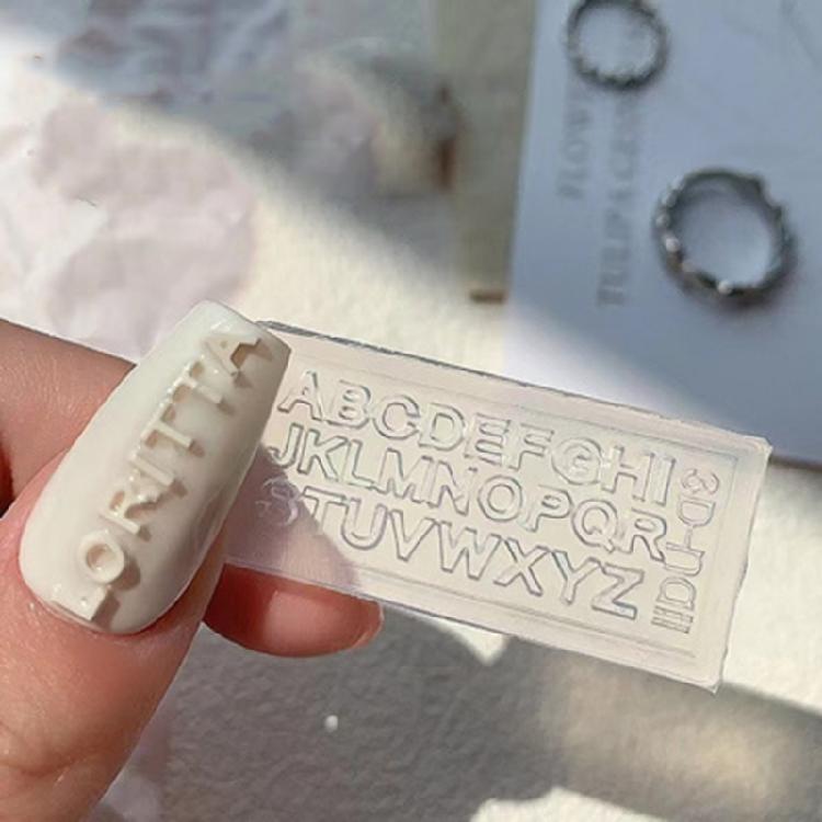 5Pcs/set Nail Art Molds UV Epoxy Resin Glue Silicone Mould Letters and Numbers