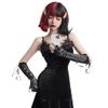 Dark goth halloween costume black dress long sexy witch costume