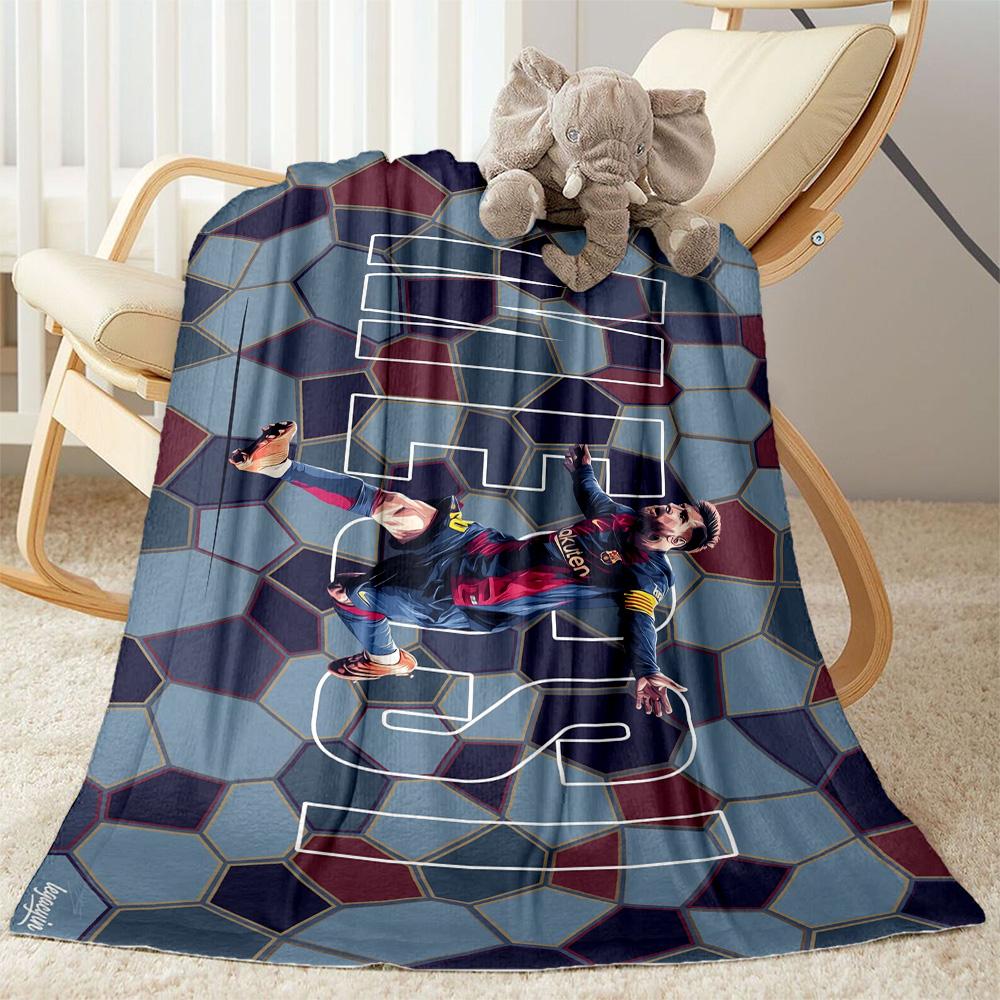 Messi 531 Blanket Warmthful Decor Perfect for Picnics Office Chair Chair for All Seasons Warmthful Decor Ideal Gift for Friends Family Couples Picnic