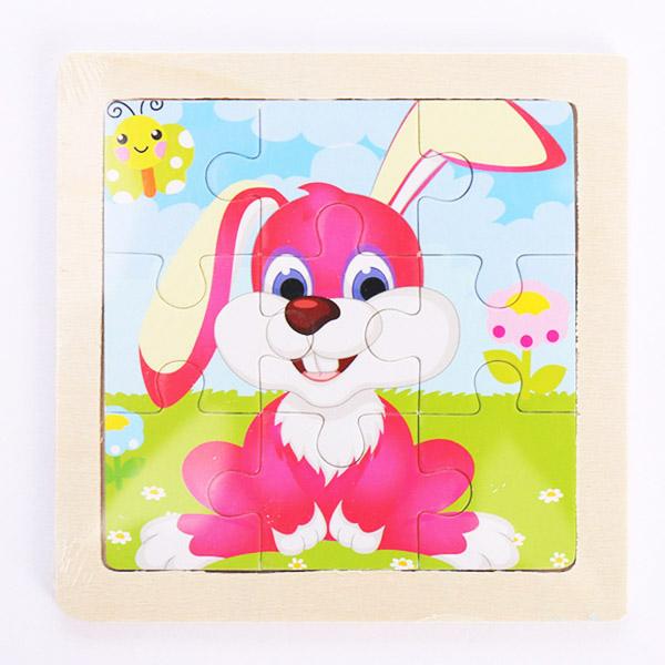 New 9 Piece Montessori Wooden Puzzle Cartoon Dinosaur Transportation Jigsaw 3d Puzzle Early Learning Educational Toys for Kids