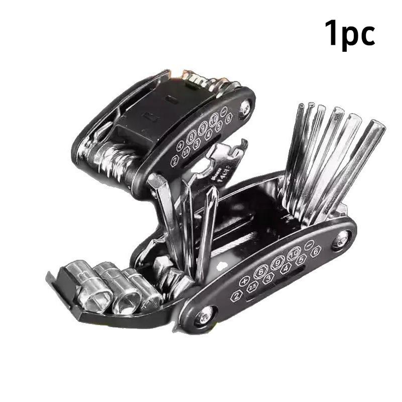 

16 In 1 Folding Multifunctional Screwdriver Wrench Socket Stainless Steel Maintenance Tool Home Maintenance Tool Workshop Tool (As shown-15909)-