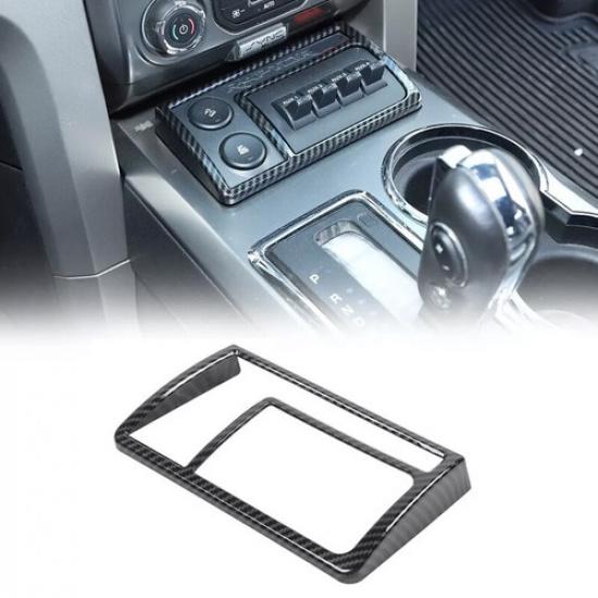 Center Control AUX Panel Trim Decor Cover for Ford F-150 2009-2014 Carbon Fiber