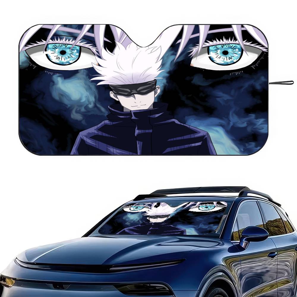 Anime Jujutsu Kaisen Gojo Satoru Summer Car Sunshade Front Windshield Sunshade Sunblock Thermal Insulation Sunshade Umbrella