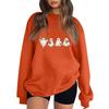 Women's Long Sleeve Neck Sweatshirt Loose Fit Casual Pullover Top with Small Halloween Print