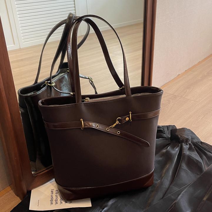 Simple Retro Premium Bucket Bag Women's Autumn and Winter New Fashionable Large-capacity Versatile Casual Shoulder Bag
