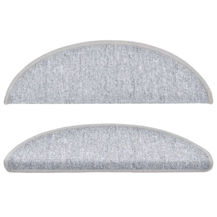 VidaXL 15x Tapis d'Escalier Tapis de Marche d'Escalier Protection d'Escalier Surface Antidérapante Intérieur Maison Gris 133879