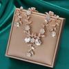 Bridal Rhinestone Crystal Necklace & Earring Set for Women's Prom & Dress Accessories