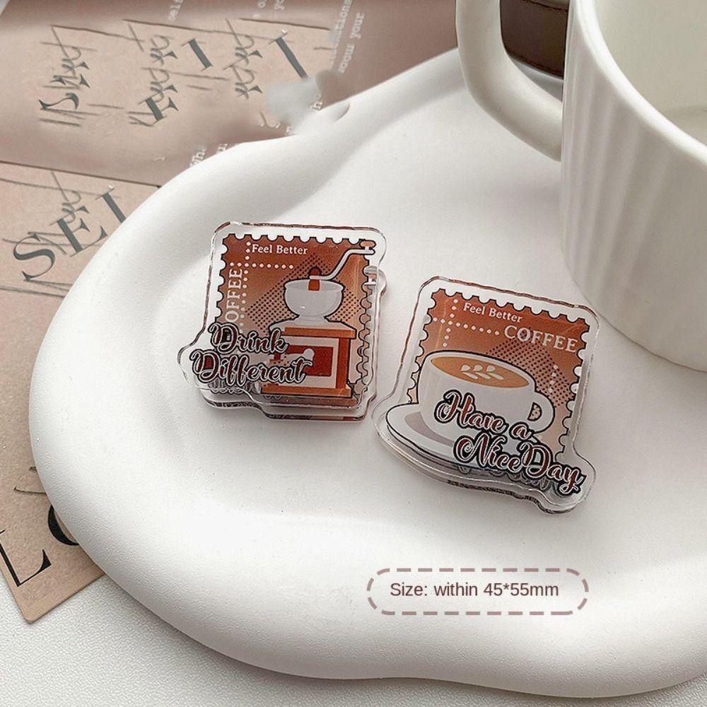 

Coffee Cup Kawaii Coffee Acrylic Clips Stationery Coffee Paper Clip School Office Supply style 4