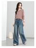 Yifei Women's Slim-Fit Long-Sleeve Striped Tencel Wool Top, 2026 Spring Collection