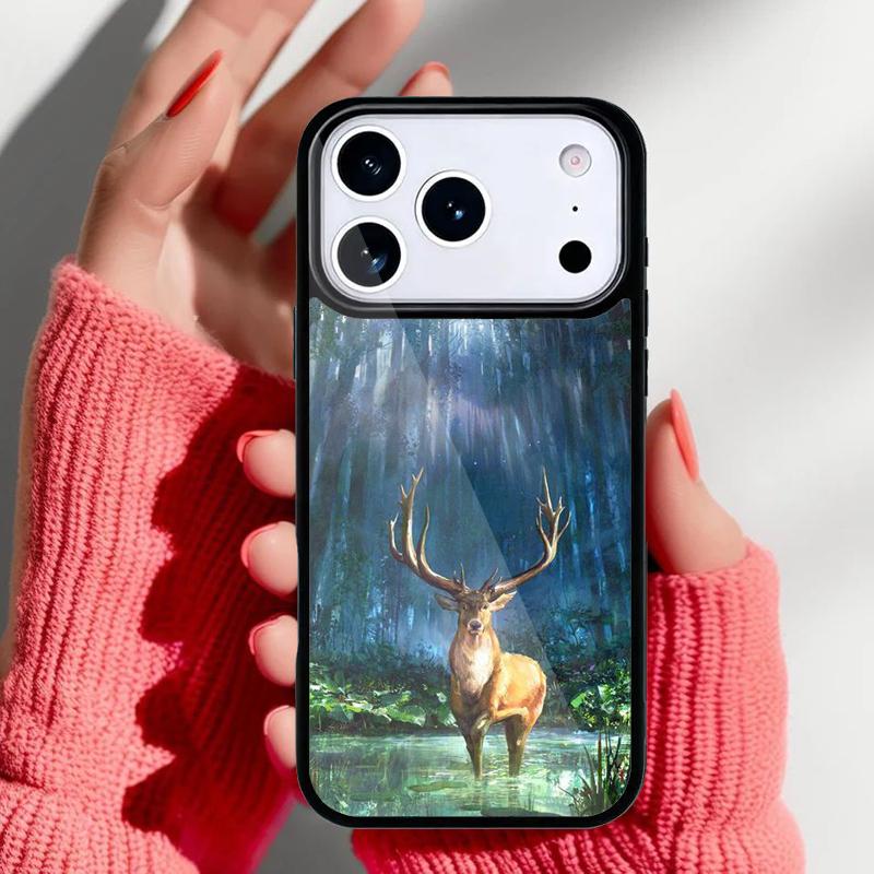 Animal Deer Art Phone Case for iPhone 17 16 15 14 13 Pro Max Back Cover for 12 11 Pro Coque