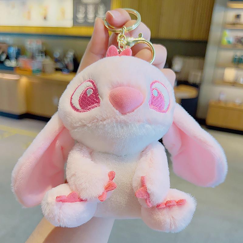 Adorable Plush Stitch Keychain Cute Cartoon Couple Bag Charm Soft Stuffed Pendant