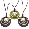 Meerlaagse Hanger Kettingen Cirkel Houten Lange Trui Ketting Leer Koord Ketting Sieraden Cadeaus