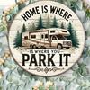 Rustic Round RV Home Metal Wall Art Sign