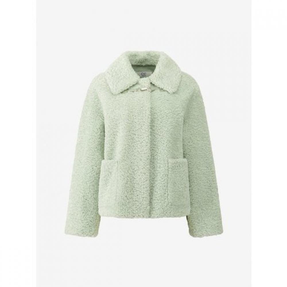 Cc Collect Fur Jacket With Metallic Toggle Decoration C254psj611