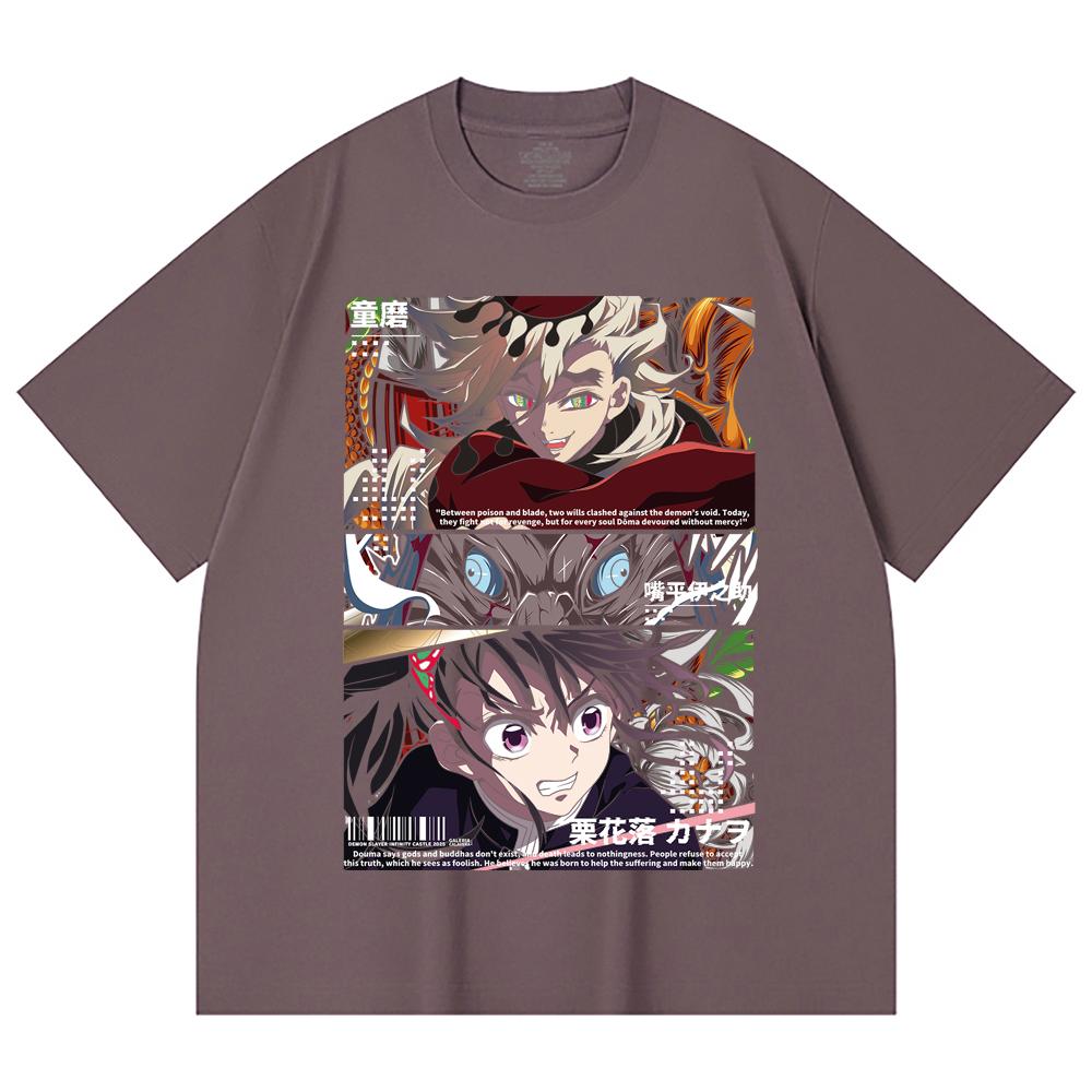 230 Gsm 100% Cotton Demon Slayer V30 Kanao x Doma Print Unisex Heavy Cotton T Shirt
