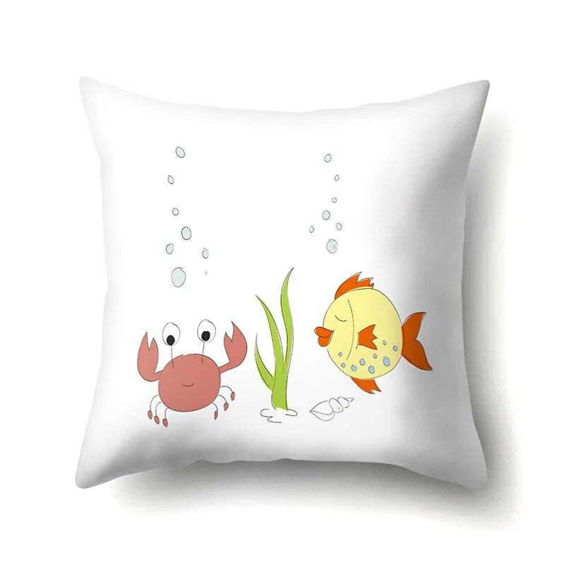 Mermaid Little Girl Pillowcase Car Waist Pillow  Cushion Sofa  toon Pattern