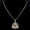 Triquetra Knot Amulet Necklaces for Women Men Silver Color Stainless Steel Religious Irish Circle Trinity Necklace Jewelry N8057
