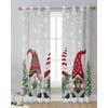 Xmas Winter Snow Flake Gnome Sheer Curtains Home Window Decorations Sheer Fabric Tulle Curtains For Living Room Bedroom Kitchen