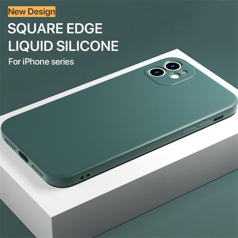 For For Iphone 15 14 13 11 12 Pro Max Mini Case Official Square Liquid Silicone Case For For Iphone X XS XR  7 8 Plus SE Cover