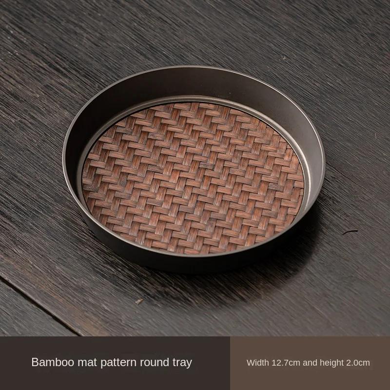 

Chinese Tea Table Tureen Base Support Teapot Mat Bamboo Alloy Purple Sand Teapot Kettle Mat Pot Mat Serving Trays Tea Tray