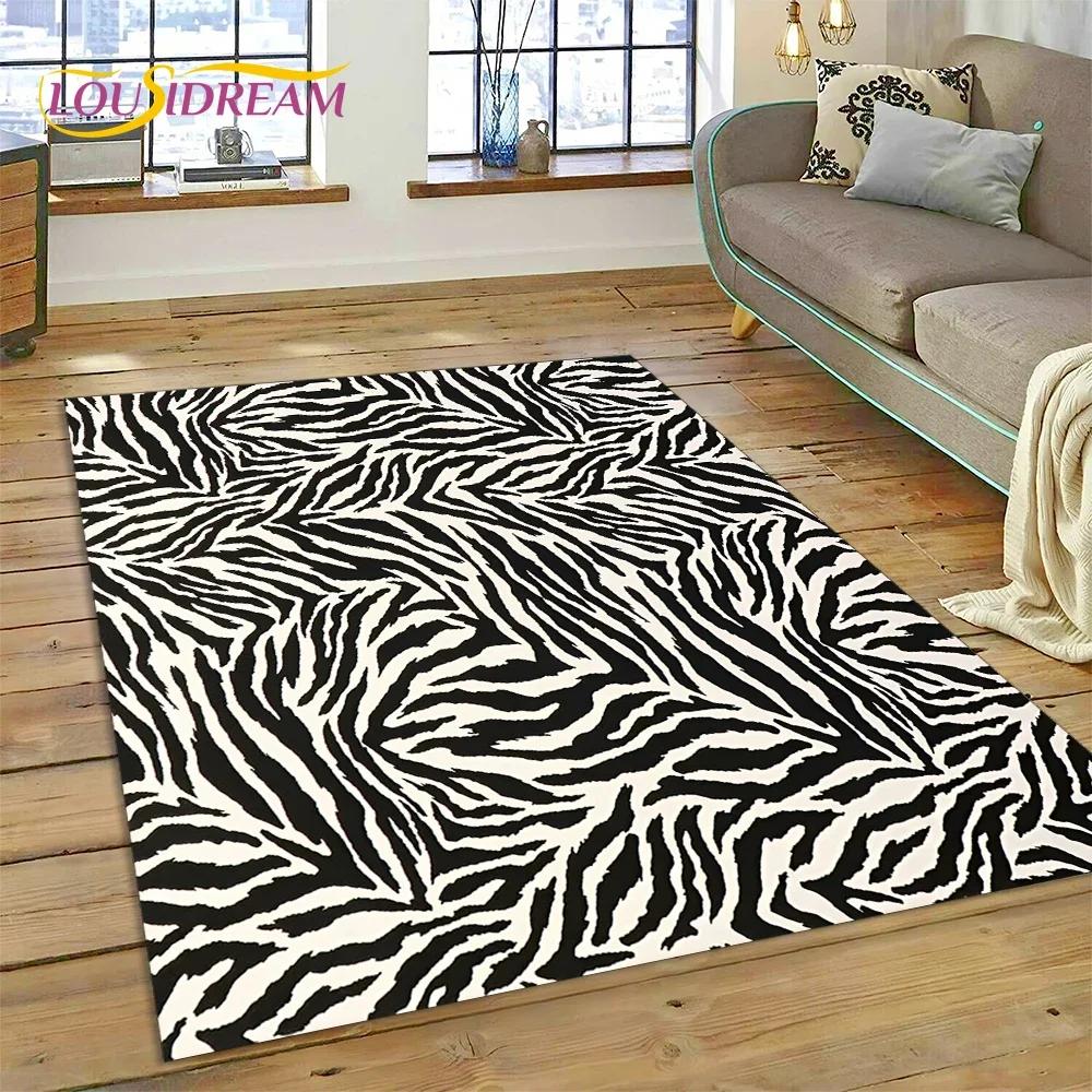 Colorful Zebra Stripe Leopard Tiger Carpet Rug for Bedroom Living Room Home Sofa Decoration,Children Game Large Decor Floor Mat