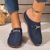 Ciabatte Comode da Donna - Scarpe Slip-On Zeppa con Intagli Floreali e Fibbia Metallica