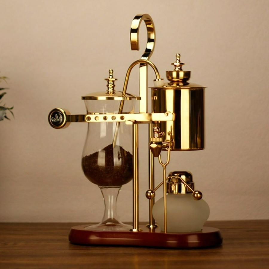 Luxury Vintage Style Home Coffee Maker Pot Belgian Royal Coffee Machine Set Siphon Drop Manual Coffee Grinder