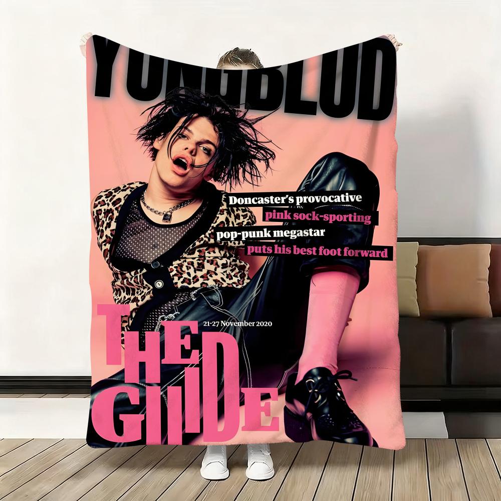HOT Singer Y-Yungblud Throw Flannel Fluffy Soft Blanket Warm Skin-Friendly Throw For Sofa Bed Office Nap Winter