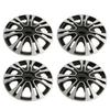 4Pcs Hub Cap Black Silver Easy Installation Protective Wheel Hub Cap Cover for Cars Trucks Vans 13 Inches Steel Wheel