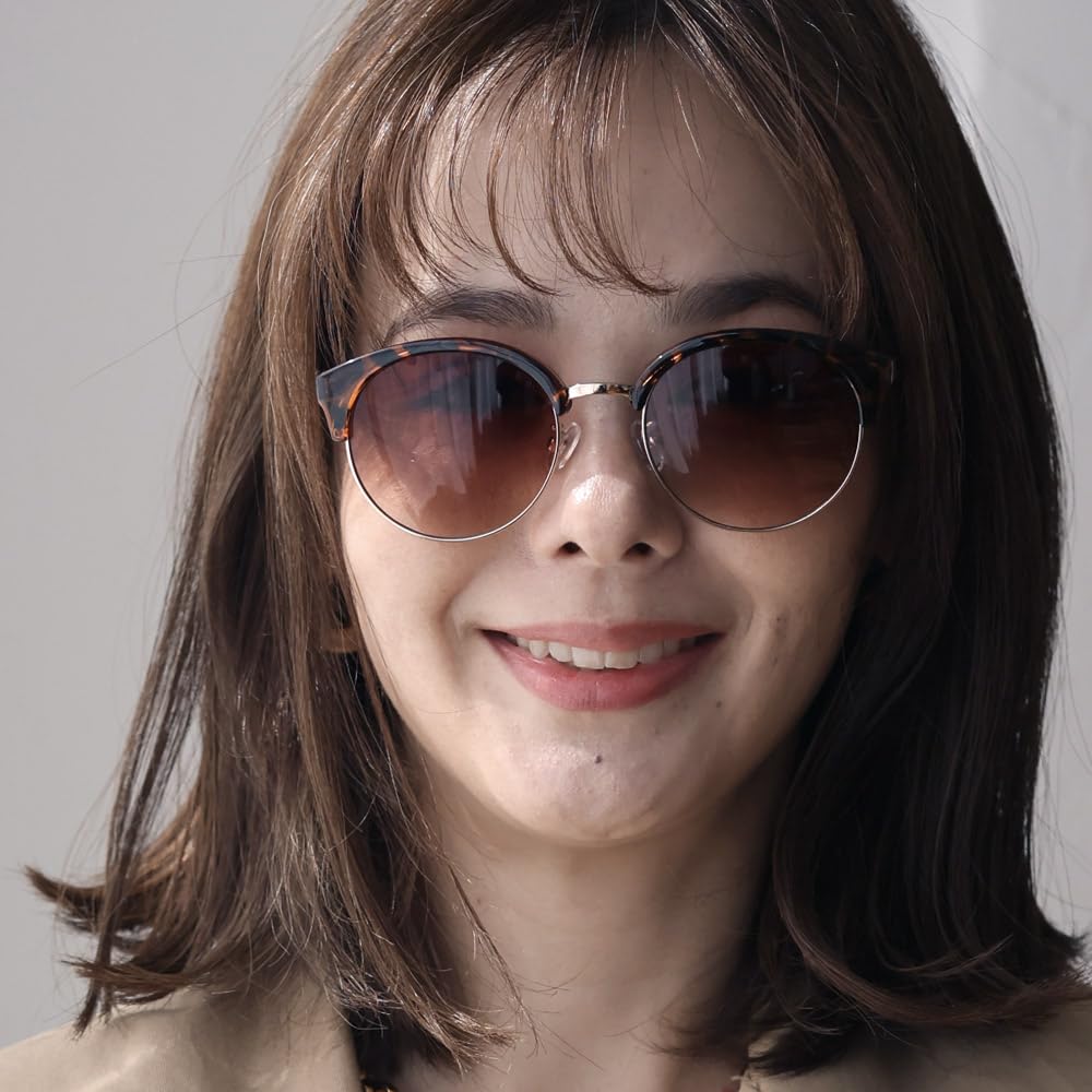 Bliss Leather Demi x Brown Half Thermont Full for Men and Thermont Black Plastic Full Cell Combination Retro Sunglasses, Style, Rim, Women,