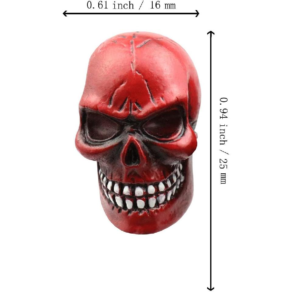 Cars Tires Valve Stem Caps Cover Dustproof Cool Skull Head Universal Fit Most of Cars SUV Bike Trucks Motorcycles 4 Pcs/Set (red)