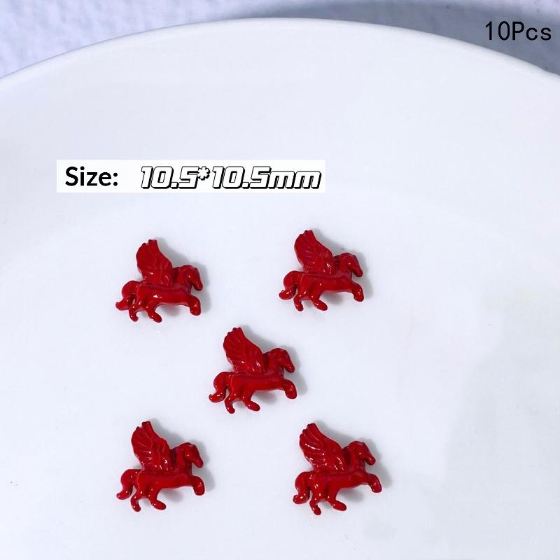 3DCartoon Alloy Pony Nail Accessories Stylish Three-dimensional Horse Nail Decoration For Girls Manicure Accessories