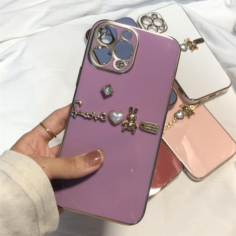 3D DIY Metal Rabbit Anti-Fall Soft Silicone Case for Vivo iQOO NEO8 & iQOO 10