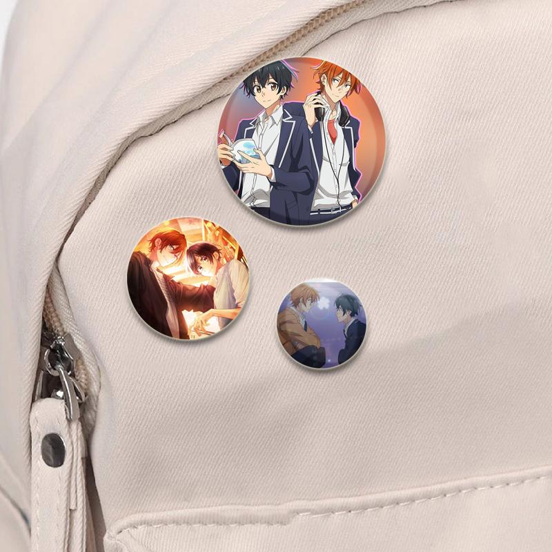 32/44/58mm Round Anime SASAKI and MIYANO Enamel Pins Handmade Brooch Cartoon Cosplay Badge On Backpack Jewelry Accessories Gifts