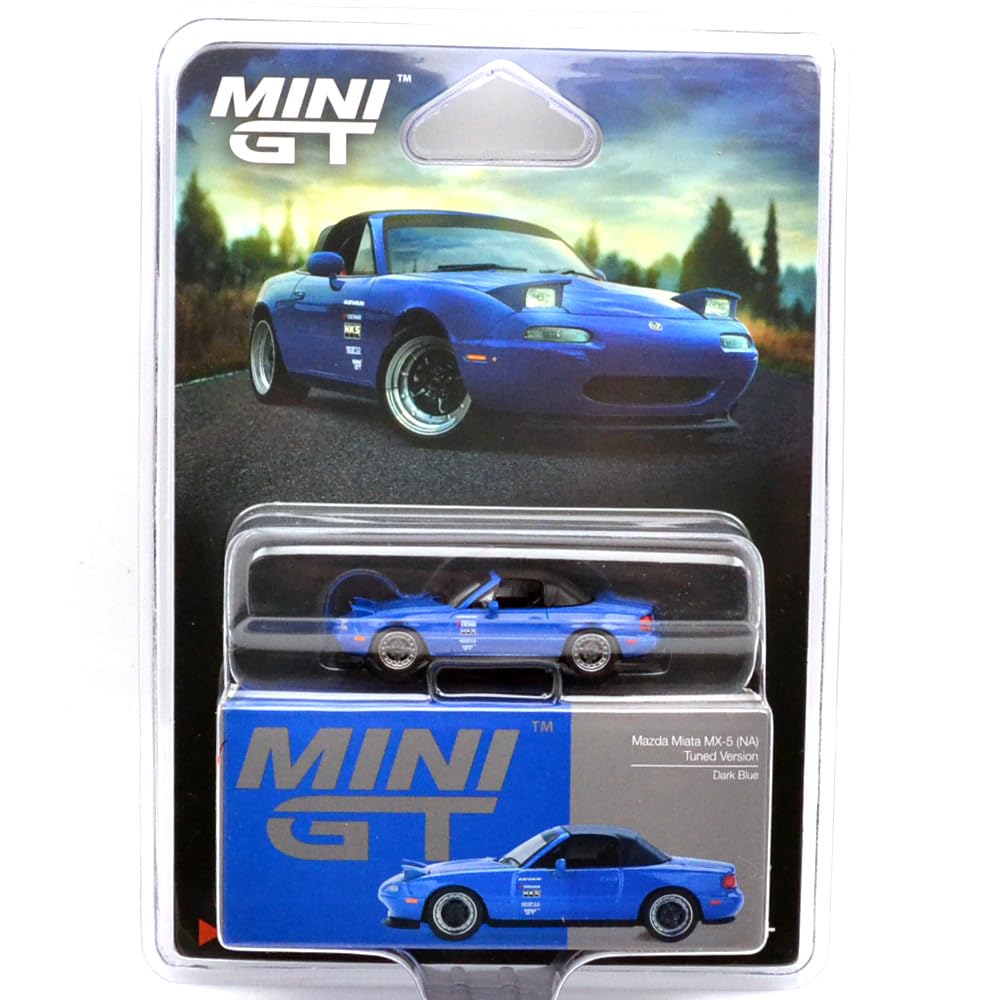 MINI GT 164 scale MAZDA MIATA MX-5 (NA) TUNED VERSION (DARK BLUE) USA MiJo Toys Exclusive Mazda Miata MX-5 (NA) Tuned Version (Dark Blue) MGT01069-BL