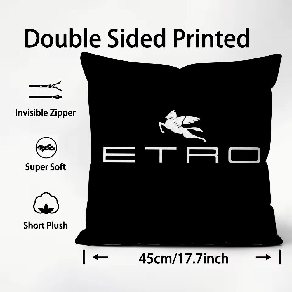 EETRO Logo Cushion Cover Plush Fabric Soft DoubleSided Printed Sofa Warm Winter Home Child Gift Pillow Case