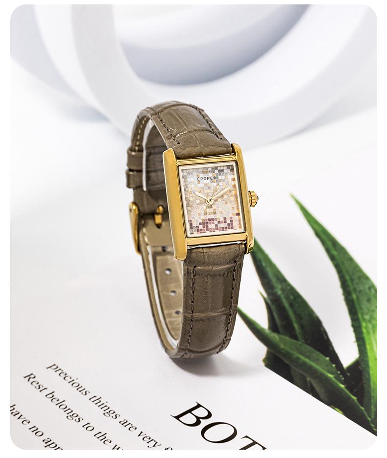 Klassische Vintage Lederarmband Wasserdichte Quarz-Uhr