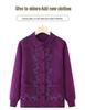 Round Neck Knitted Cardigan for Middle-Aged and Elderly Women - Grandma Style Sweater for Spring and Autumn