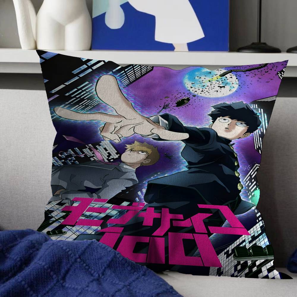 

MMob Psycho Anime Classic Pillow Covers Cartoon Sofa Decorative Home Doublesided Printing Short Plush Cute Cushion Cover 30X30cm
