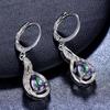 European and American Fashion New Colorful Topaz Shiny Earrings for Women Simple Drop-shaped Earrings