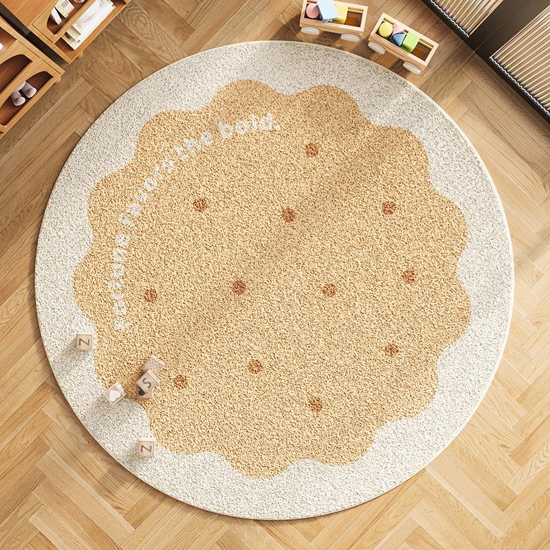 Girly Style Living Room Decoration Plush Carpet Cartoon Children's Room Round Rug Fluffy Soft Rugs for Bedroom Home Thick Mat